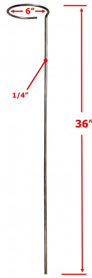 (image for) PSPGL36-S12 - Econo Plant Support "Push In" Stem. Galv. 36"