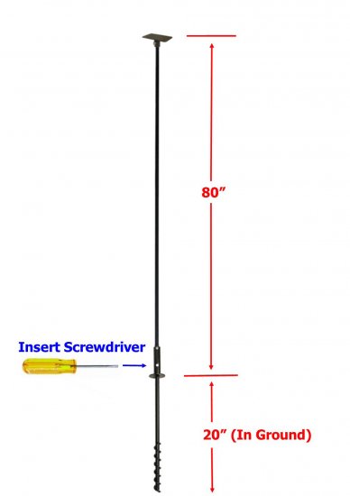 (image for) FP5T - 5 Piece Feeder Pole Set w/Twist In Ground Socket - USA