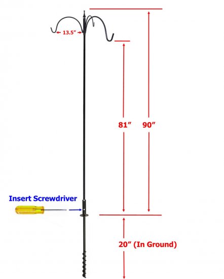 (image for) FP5TX - 3 Arm "Economy" Bird Feeder Pole Set - USA