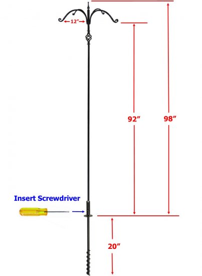 (image for) FP5TLM4B - 4 Arm "Premium" Bird Feeder Pole Set - USA