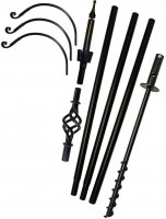 (image for) FP5TLM3B - 3 Arm "Premium" Bird Feeder Pole Set - USA