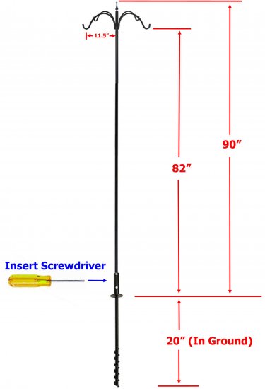 (image for) FP5TEM4 - 4 Arm "High Value" Bird Feeder Pole Set - USA