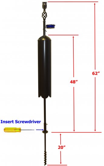 (image for) FP5TBBX - 9 Pc. Bluebird Pole Set + Baffle, Feeder Dish and Port