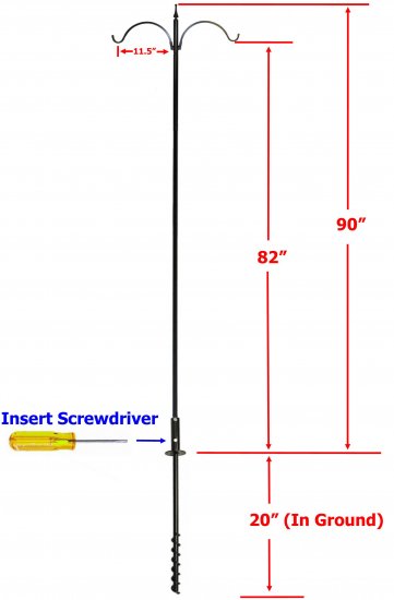 (image for) FP5TEM2 - 2 Arm "High Value" Bird Feeder Pole Set - USA