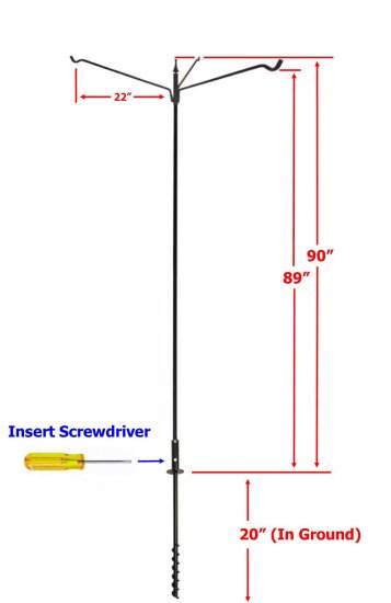 FP5TER - 3 Arm "Extended Reach" Bird Feeder Pole Set - USA - Click Image to Close