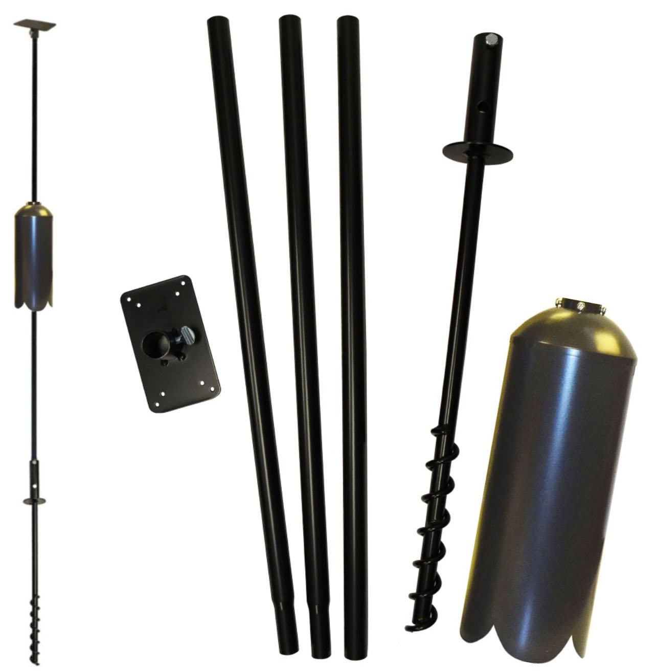 (image for) FP5TWX - 5 Piece Feeder Pole Set w/Twister and SB1D Baffle